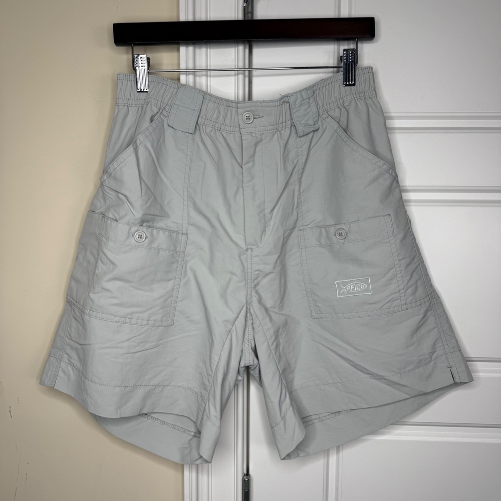 AFTCO Fishing Shorts Mens 34 Grey Nylon Original M01 Utility Cargo Outdoors